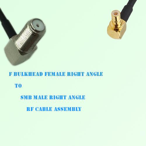 F Bulkhead Female R/A to SMB Male R/A RF Cable Assembly