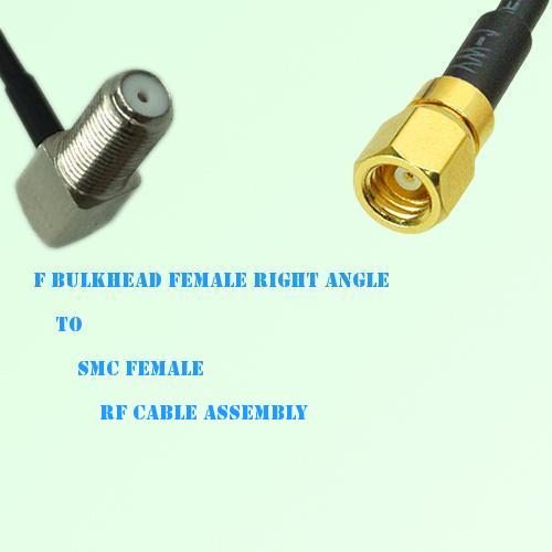 F Bulkhead Female Right Angle to SMC Female RF Cable Assembly