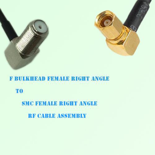 F Bulkhead Female R/A to SMC Female R/A RF Cable Assembly