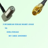 F Bulkhead Female Right Angle to SSMA Female RF Cable Assembly