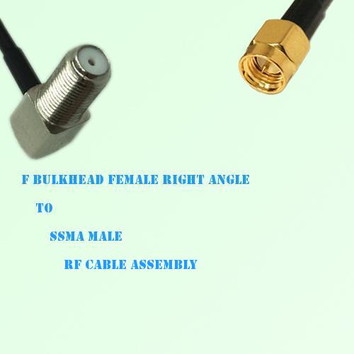 F Bulkhead Female Right Angle to SSMA Male RF Cable Assembly F Bulkhead Female Right Angle to SSMA Male RF Cable Assembly