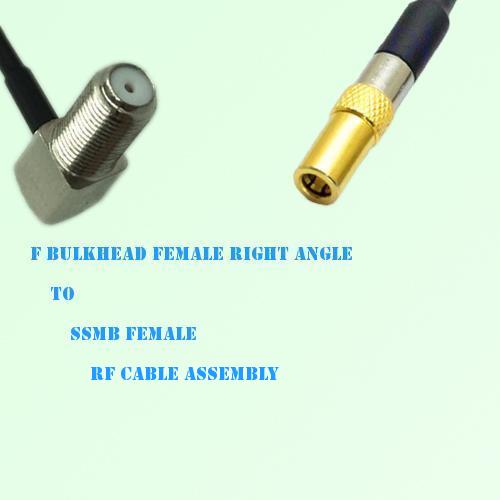 F Bulkhead Female Right Angle to SSMB Female RF Cable Assembly