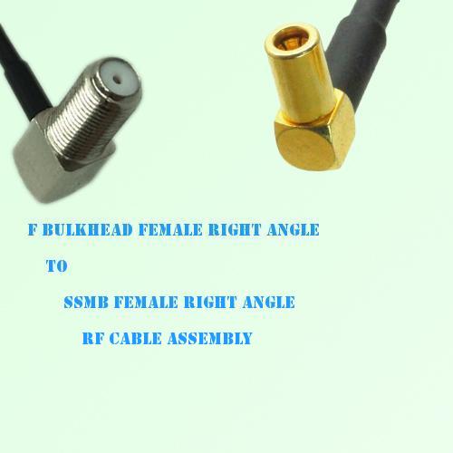 F Bulkhead Female R/A to SSMB Female R/A RF Cable Assembly