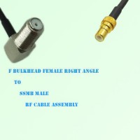 F Bulkhead Female Right Angle to SSMB Male RF Cable Assembly