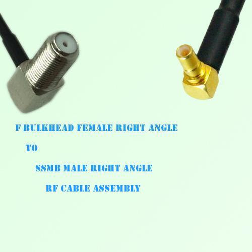 F Bulkhead Female R/A to SSMB Male R/A RF Cable Assembly
