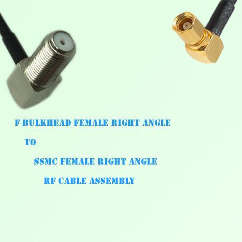 F Bulkhead Female R/A to SSMC Female R/A RF Cable Assembly