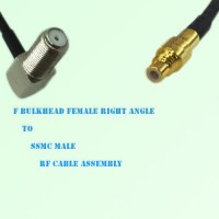 F Bulkhead Female Right Angle to SSMC Male RF Cable Assembly