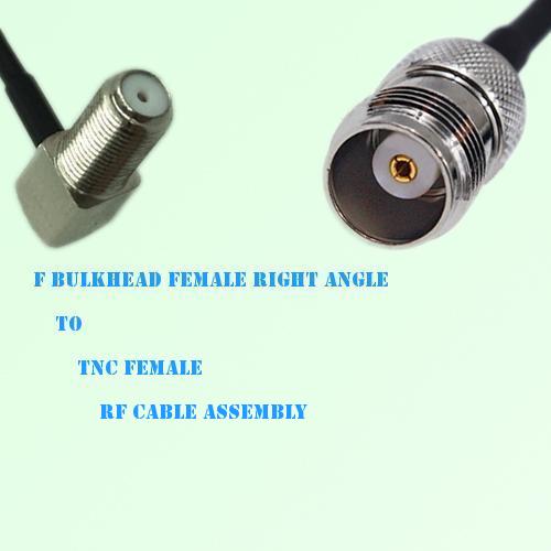 F Bulkhead Female Right Angle to TNC Female RF Cable Assembly F Bulkhead Female Right Angle to TNC Female RF Cable Assembly