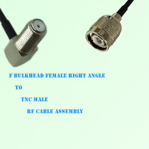 F Bulkhead Female Right Angle to TNC Male RF Cable Assembly F Bulkhead Female Right Angle to TNC Male RF Cable Assembly