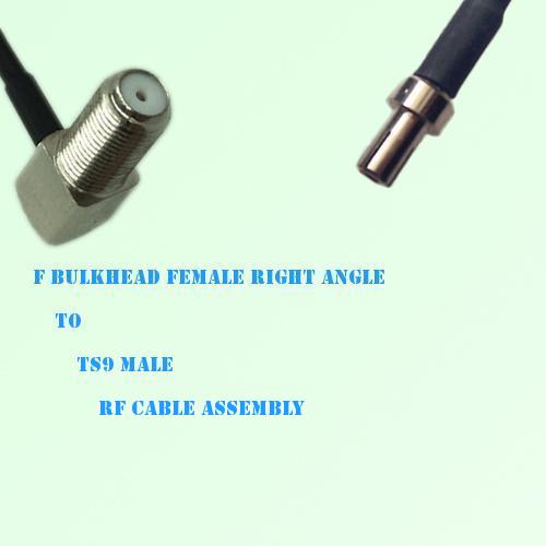 F Bulkhead Female Right Angle to TS9 Male RF Cable Assembly