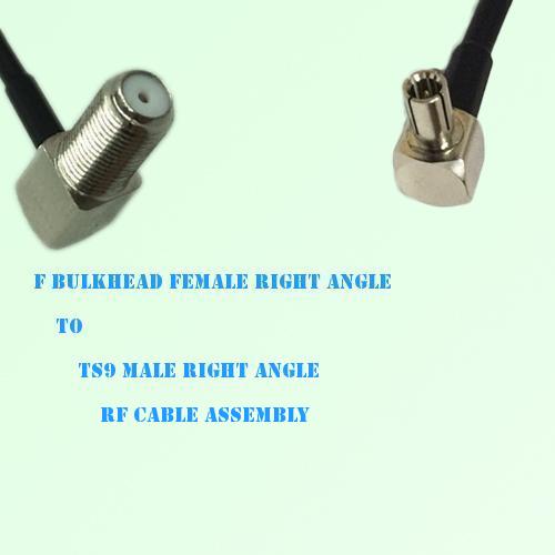 F Bulkhead Female R/A to TS9 Male R/A RF Cable Assembly