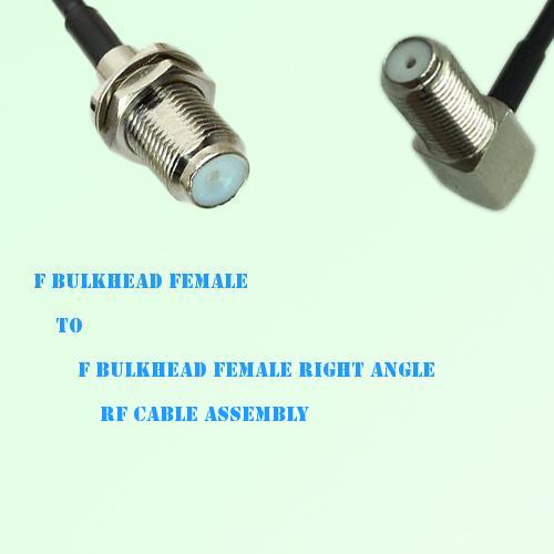 F Bulkhead Female to F Bulkhead Female Right Angle RF Cable Assembly