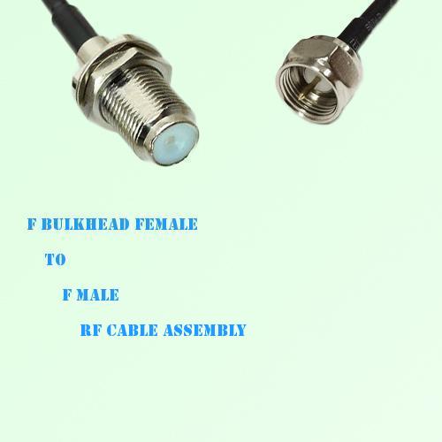 F Bulkhead Female to F Male RF Cable Assembly F Bulkhead Female to F Male RF Cable Assembly