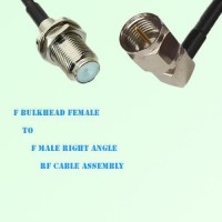 F Bulkhead Female to F Male Right Angle RF Cable Assembly F Bulkhead Female to F Male Right Angle RF Cable Assembly
