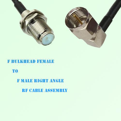 F Bulkhead Female to F Male Right Angle RF Cable Assembly F Bulkhead Female to F Male Right Angle RF Cable Assembly