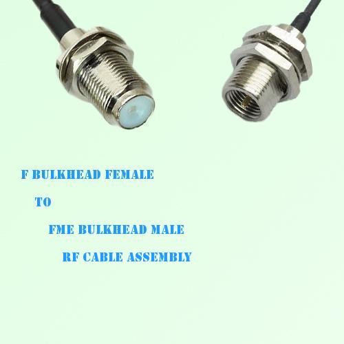 F Bulkhead Female to FME Bulkhead Male RF Cable Assembly