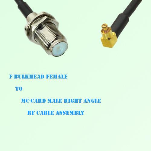 F Bulkhead Female to MC-Card Male Right Angle RF Cable Assembly