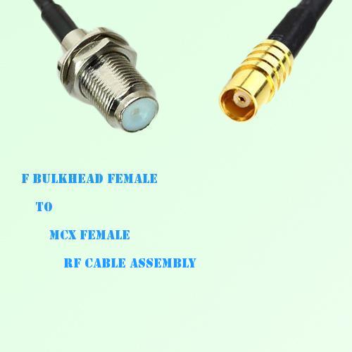 F Bulkhead Female to MCX Female RF Cable Assembly