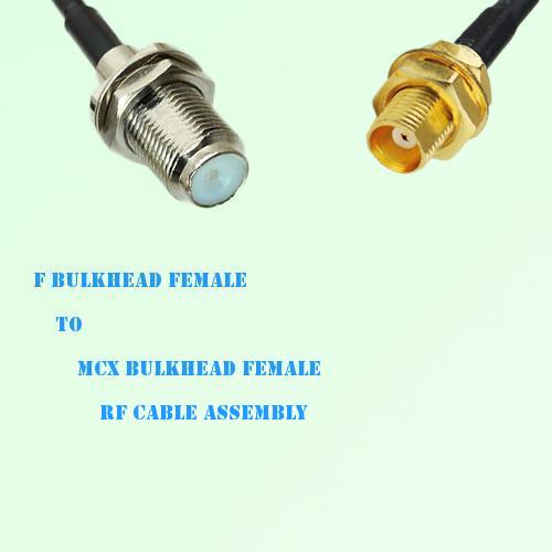 F Bulkhead Female to MCX Bulkhead Female RF Cable Assembly