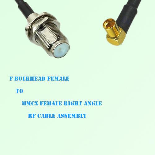 F Bulkhead Female to MMCX Female Right Angle RF Cable Assembly