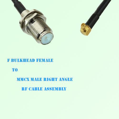 F Bulkhead Female to MMCX Male Right Angle RF Cable Assembly