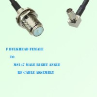 F Bulkhead Female to MS147 Male Right Angle RF Cable Assembly