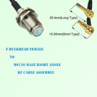 F Bulkhead Female to MS156 Male Right Angle RF Cable Assembly