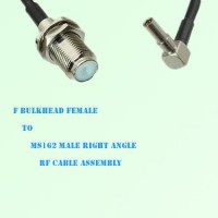 F Bulkhead Female to MS162 Male Right Angle RF Cable Assembly