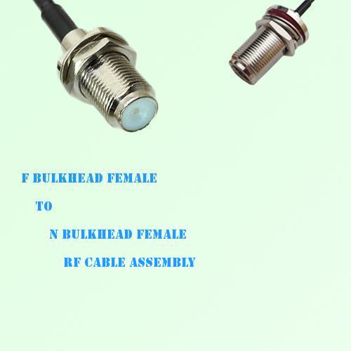 F Bulkhead Female to N Bulkhead Female RF Cable Assembly F Bulkhead Female to N Bulkhead Female RF Cable Assembly