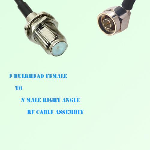 F Bulkhead Female to N Male Right Angle RF Cable Assembly