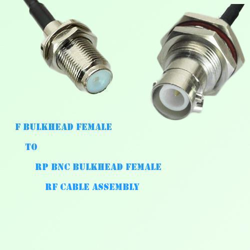 F Bulkhead Female to RP BNC Bulkhead Female RF Cable Assembly