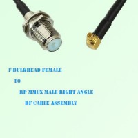 F Bulkhead Female to RP MMCX Male Right Angle RF Cable Assembly
