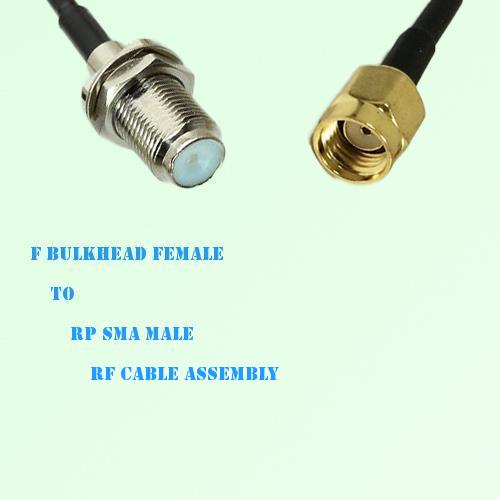 F Bulkhead Female to RP SMA Male RF Cable Assembly