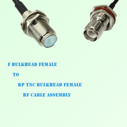 F Bulkhead Female to RP TNC Bulkhead Female RF Cable Assembly