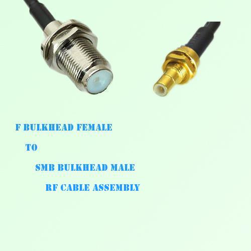 F Bulkhead Female to SMB Bulkhead Male RF Cable Assembly