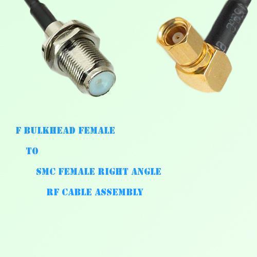 F Bulkhead Female to SMC Female Right Angle RF Cable Assembly
