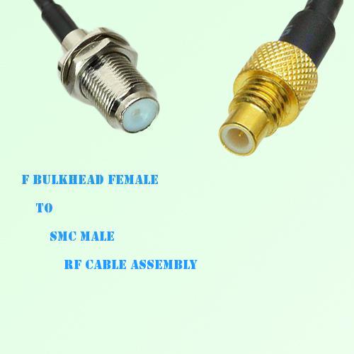 F Bulkhead Female to SMC Male RF Cable Assembly