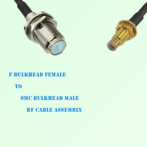 F Bulkhead Female to SMC Bulkhead Male RF Cable Assembly