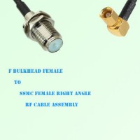 F Bulkhead Female to SSMC Female Right Angle RF Cable Assembly