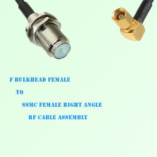 F Bulkhead Female to SSMC Female Right Angle RF Cable Assembly