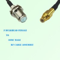 F Bulkhead Female to SSMC Male RF Cable Assembly