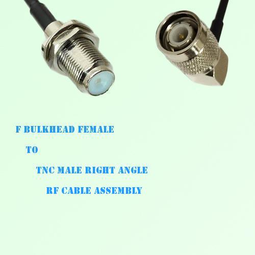 F Bulkhead Female to TNC Male Right Angle RF Cable Assembly F Bulkhead Female to TNC Male Right Angle RF Cable Assembly