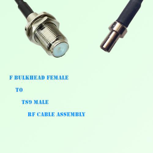 F Bulkhead Female to TS9 Male RF Cable Assembly