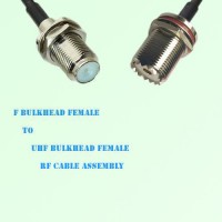 F Bulkhead Female to UHF Bulkhead Female RF Cable Assembly