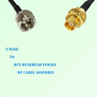 F Male to MCX Bulkhead Female RF Cable Assembly