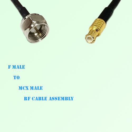 F Male to MCX Male RF Cable Assembly