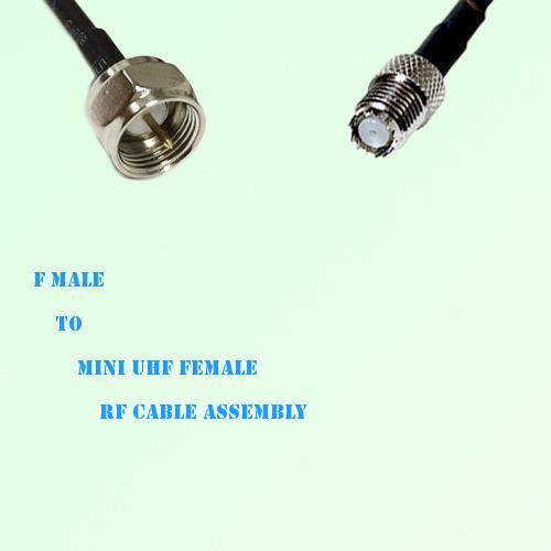 F Male to Mini UHF Female RF Cable Assembly