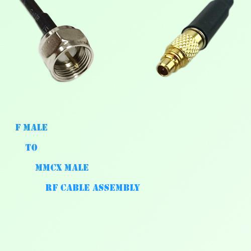 F Male to MMCX Male RF Cable Assembly