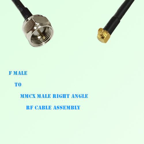 F Male to MMCX Male Right Angle RF Cable Assembly