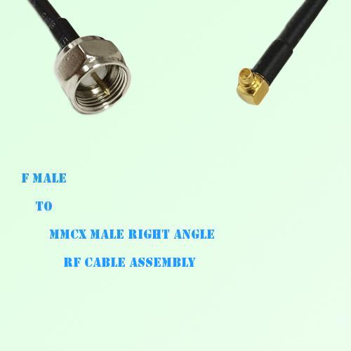 F Male to MMCX Male Right Angle RF Cable Assembly F Male to MMCX Male Right Angle RF Cable Assembly